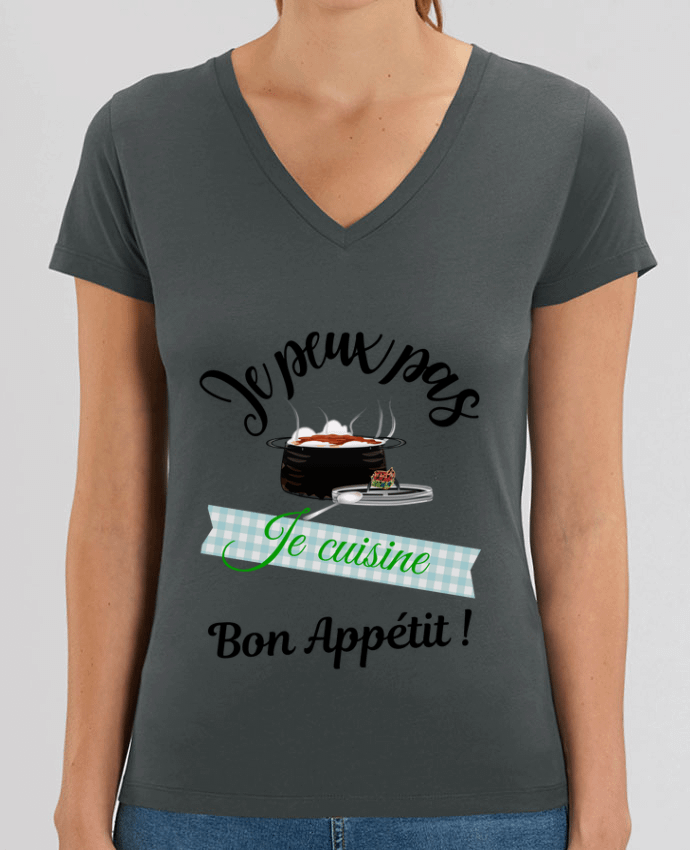 Tee-shirt femme je peux pas, je cuisine, bon appétit ! Par  Fridaé