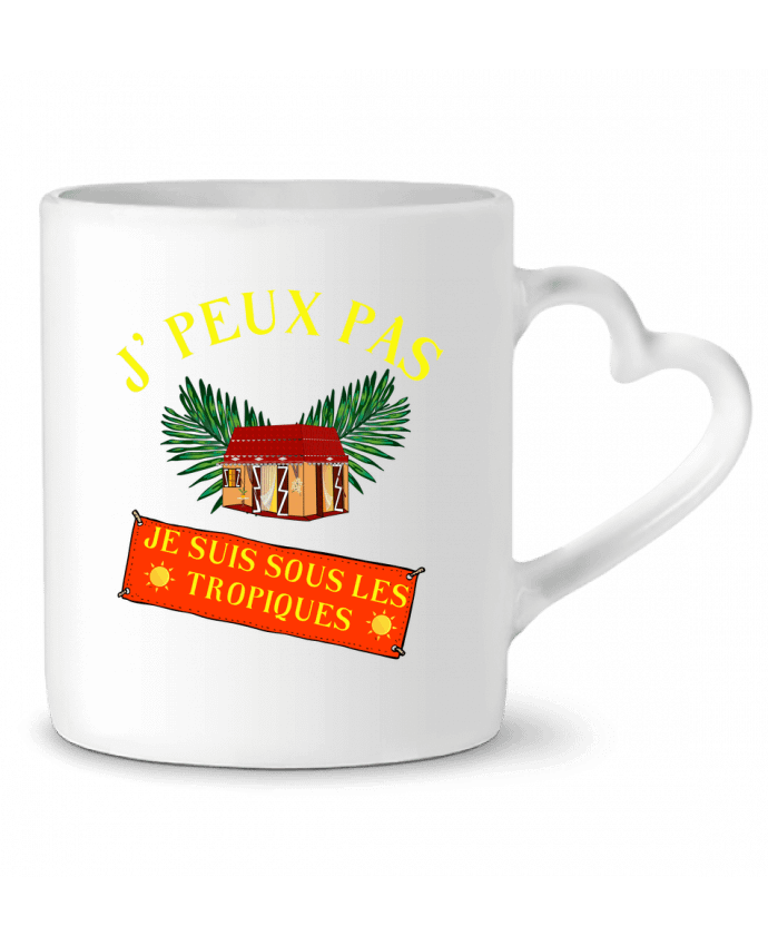 Mug coeur je peux pas, je suis sous les tropiques par Fridaé