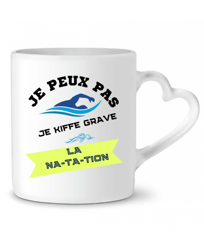 Mug coeur je peux pas, je kiffe grave la natation par Fridaé