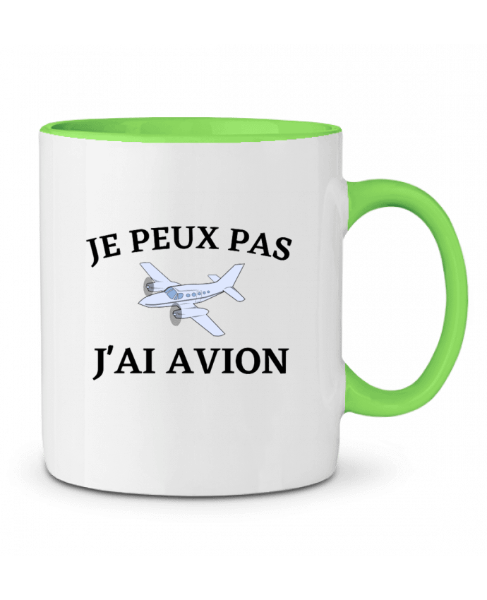 Mug bicolore Je peux pas j'ai avion frenchydesign