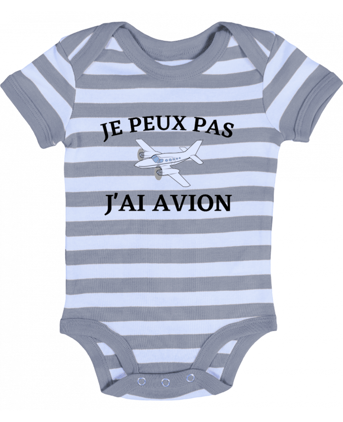 Body Bébé Rayé Je peux pas j'ai avion - frenchydesign