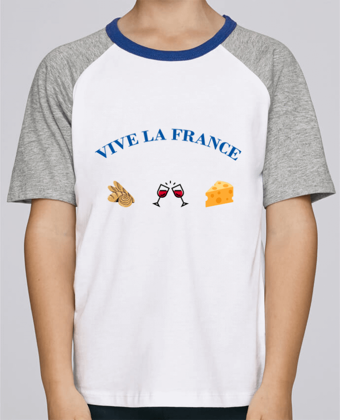 T-shirt enfant Baseball Vive la France : tradition Française par frenchydesign