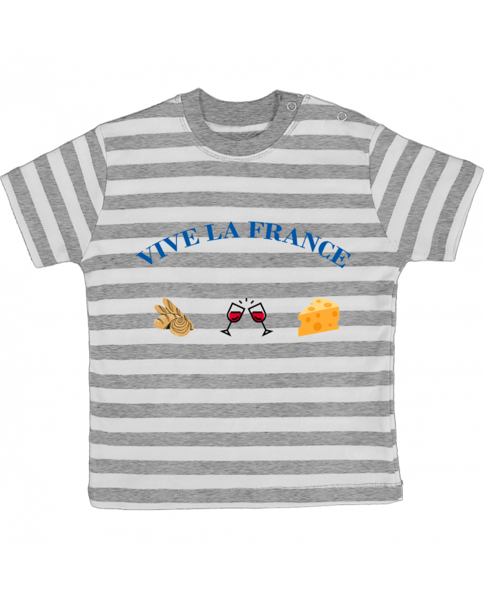 Tee-shirt bébé à rayures Vive la France : tradition Française par frenchydesign