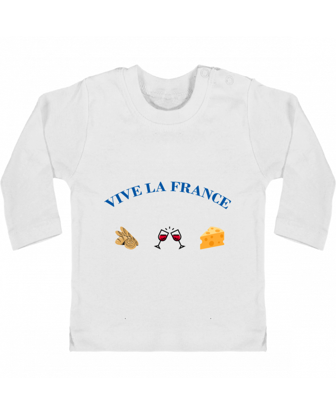 T-shirt bébé Vive la France : tradition Française manches longues du designer frenchydesign