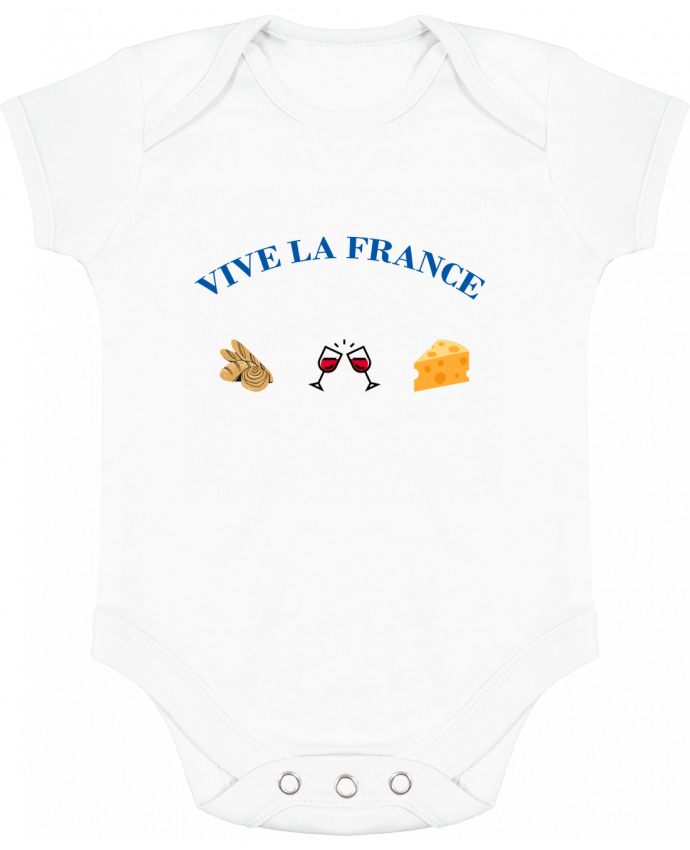 Body bébé manches contrastées Vive la France : tradition Française par frenchydesign