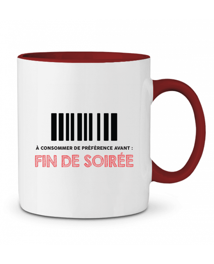 Mug bicolore à consommer de préférence avant : fin de soirée tunetoo