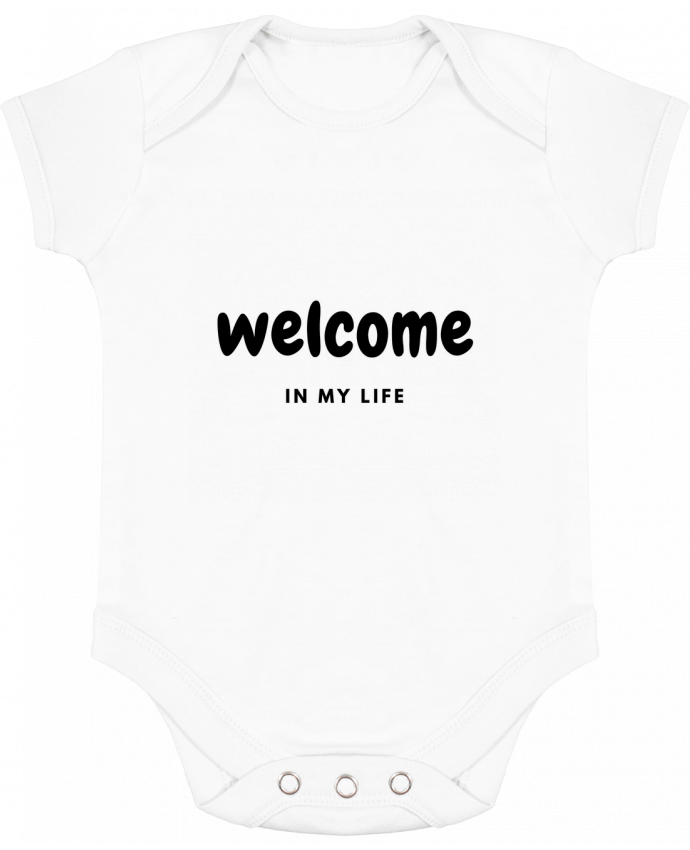 Body bébé manches contrastées Welcome in my life par CustomDesign