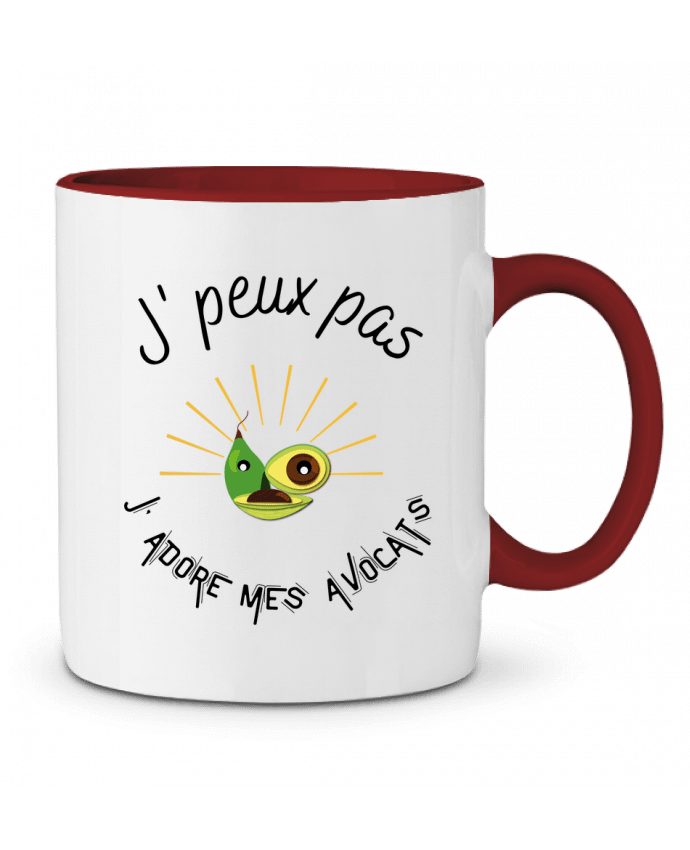 Mug bicolore Je peux pas, avocats, j' adore mes avocats. Fridaé