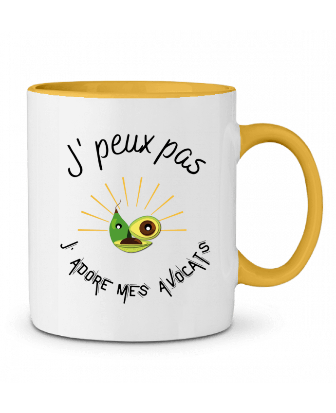 Mug bicolore Je peux pas, avocats, j' adore mes avocats. Fridaé