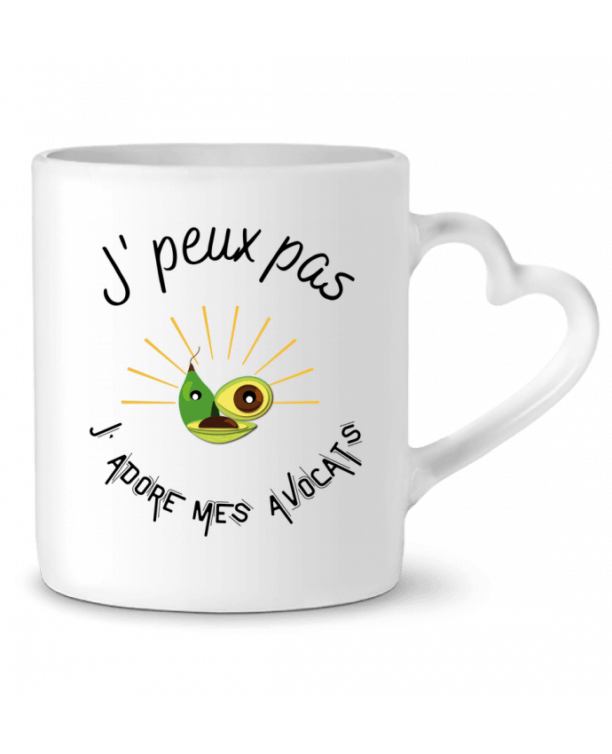 Mug coeur Je peux pas, avocats, j' adore mes avocats. par Fridaé