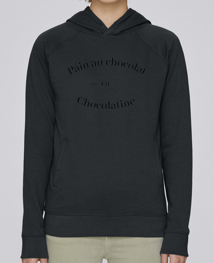 Sweat capuche femme Pain au chocolat ou chocolatine ? par Frenchydesign