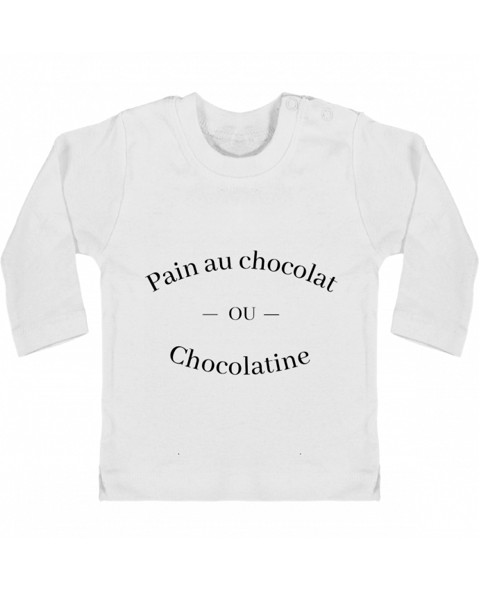 T-shirt bébé Pain au chocolat ou chocolatine ? manches longues du designer Frenchydesign