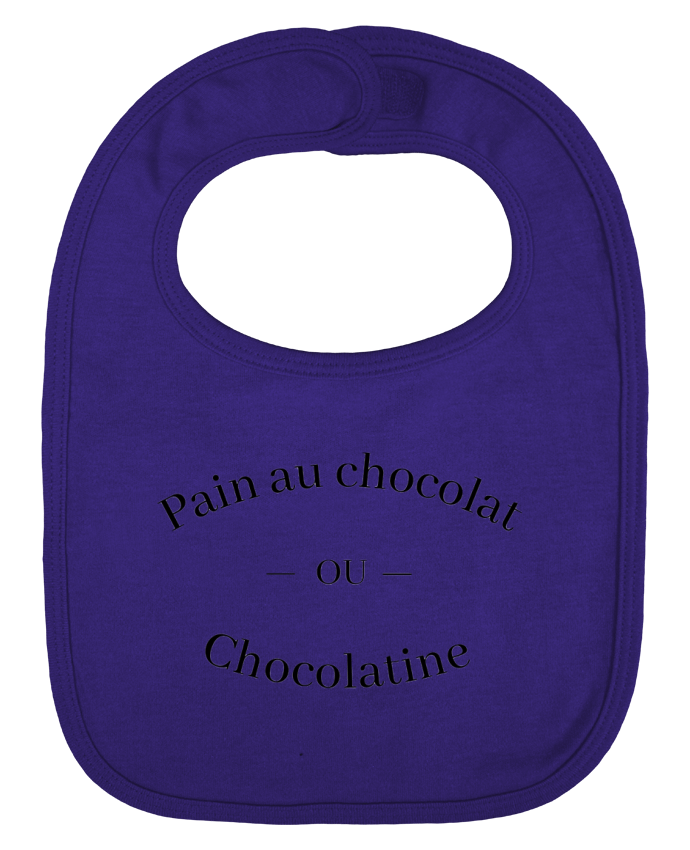 Bavoir bébé uni Pain au chocolat ou chocolatine ? par Frenchydesign