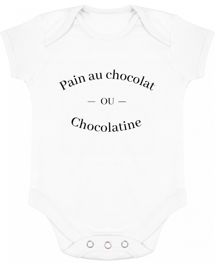 Body bébé manches contrastées Pain au chocolat ou chocolatine ? par Frenchydesign