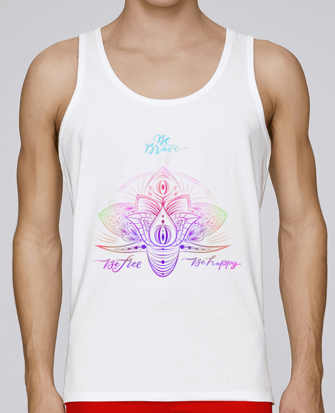 Débardeur homme Be brave - be free - be happy par A.L.I. 100% coton bio