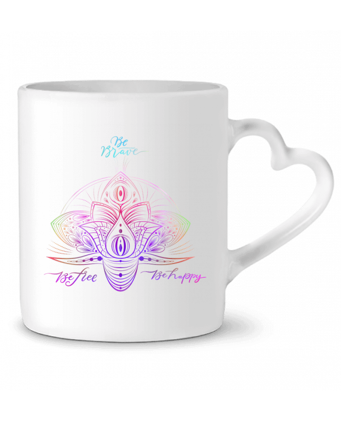 Mug coeur Be brave - be free - be happy par A.L.I.