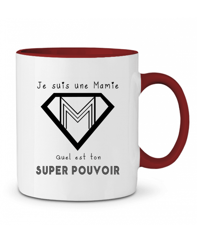 Mug bicolore je suis une mamie, quel est ton super pouvoir ? A.L.I.