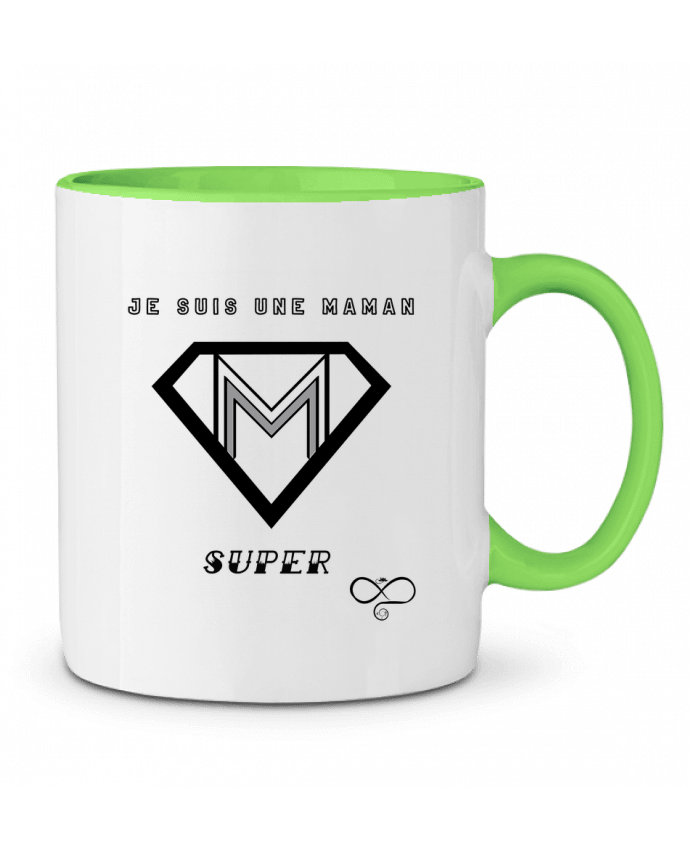 Mug bicolore Je suis une maman super A.L.I.