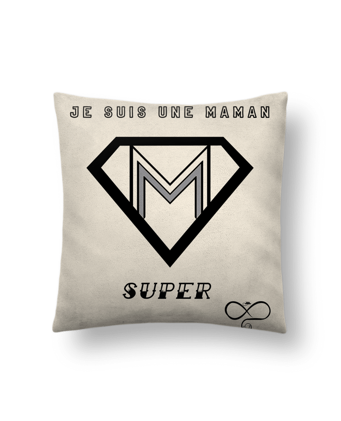 Coussin suédine Je suis une maman super par A.L.I.