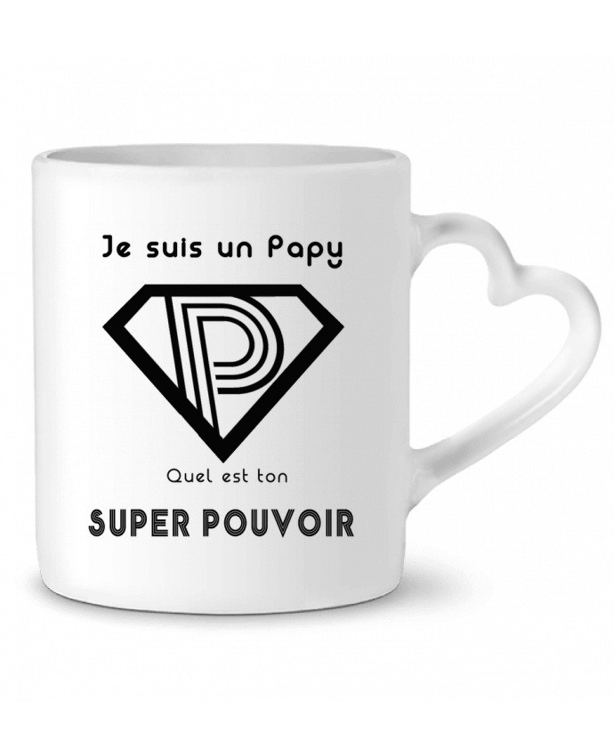 Mug coeur Je suis un papy quel est ton super pouvoir par A.L.I.