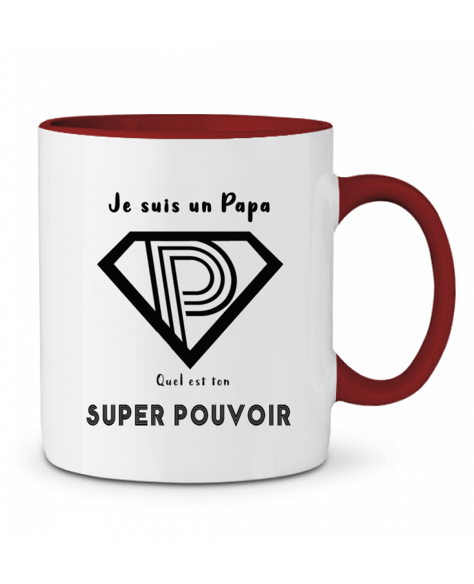 Mug bicolore Je suis un papa quel est ton super pouvoir A.L.I.