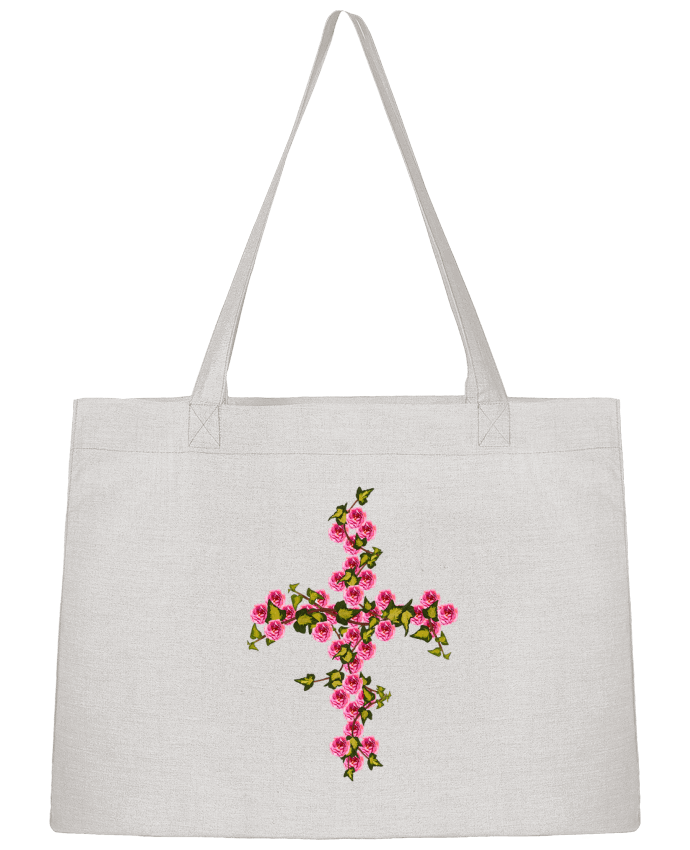 Sac Shopping Croix roses et lierre par Les Caprices de Filles