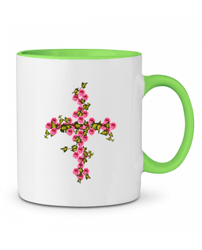 Mug bicolore Croix roses et lierre Les Caprices de Filles