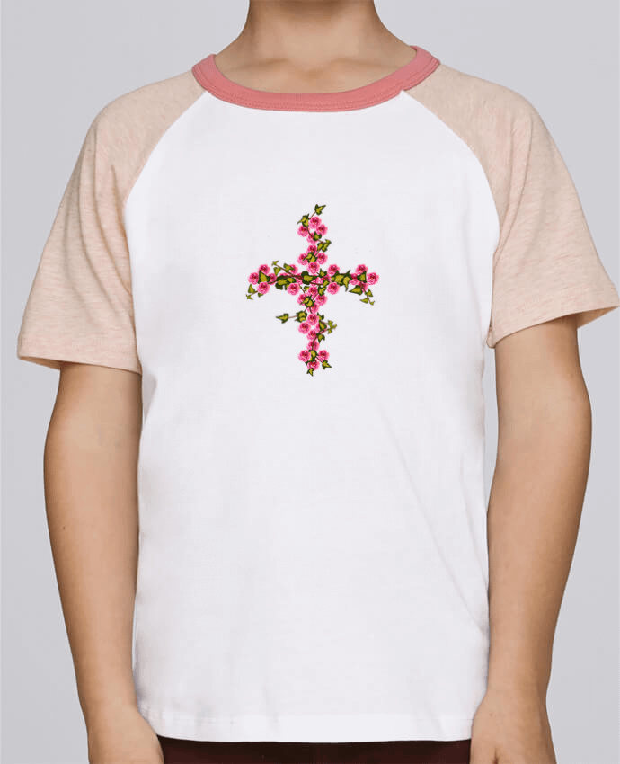 T-shirt enfant Baseball Croix roses et lierre par Les Caprices de Filles