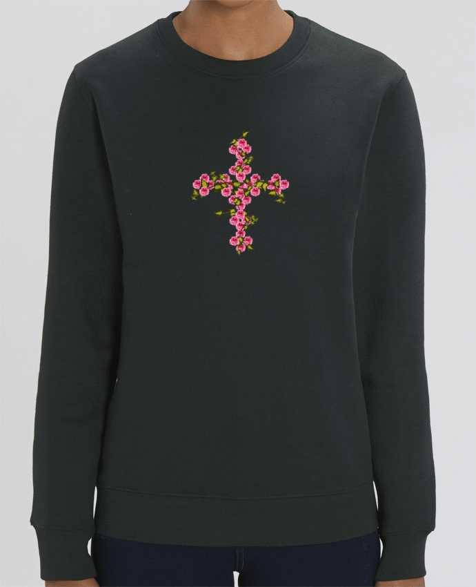 Sweat-shirt Croix roses et lierre Par Les Caprices de Filles