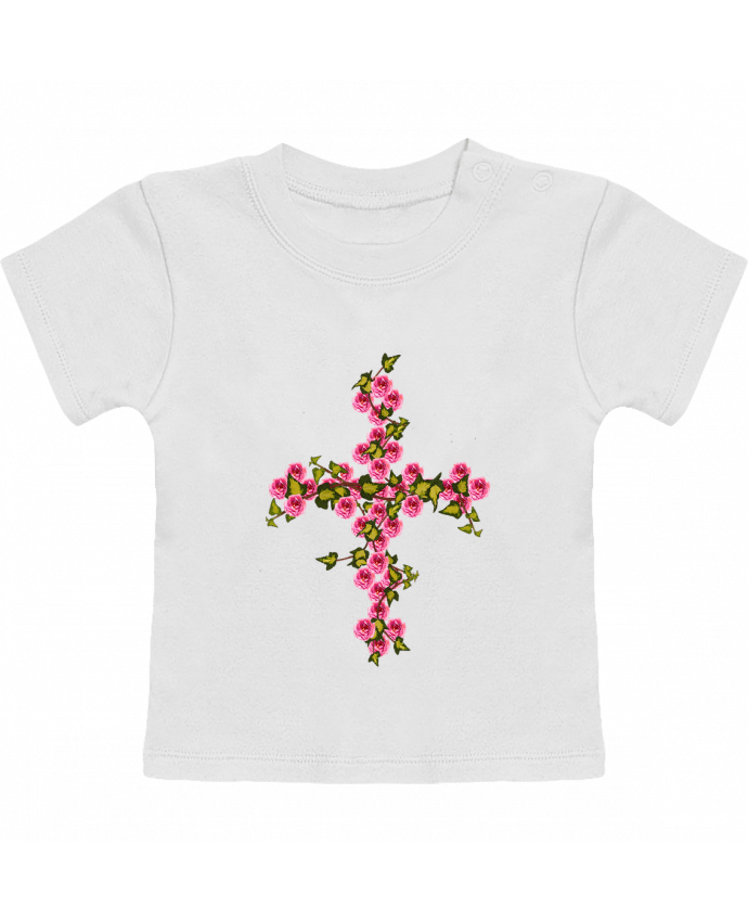 T-shirt bébé Croix roses et lierre manches courtes du designer Les Caprices de Filles