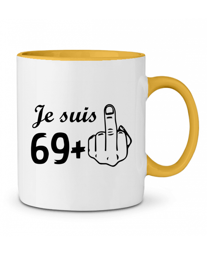 Mug bicolore Je suis 69+ tunetoo