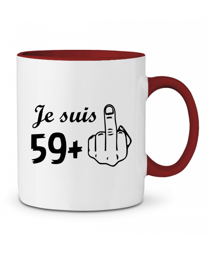 Mug bicolore Je suis 59+ tunetoo
