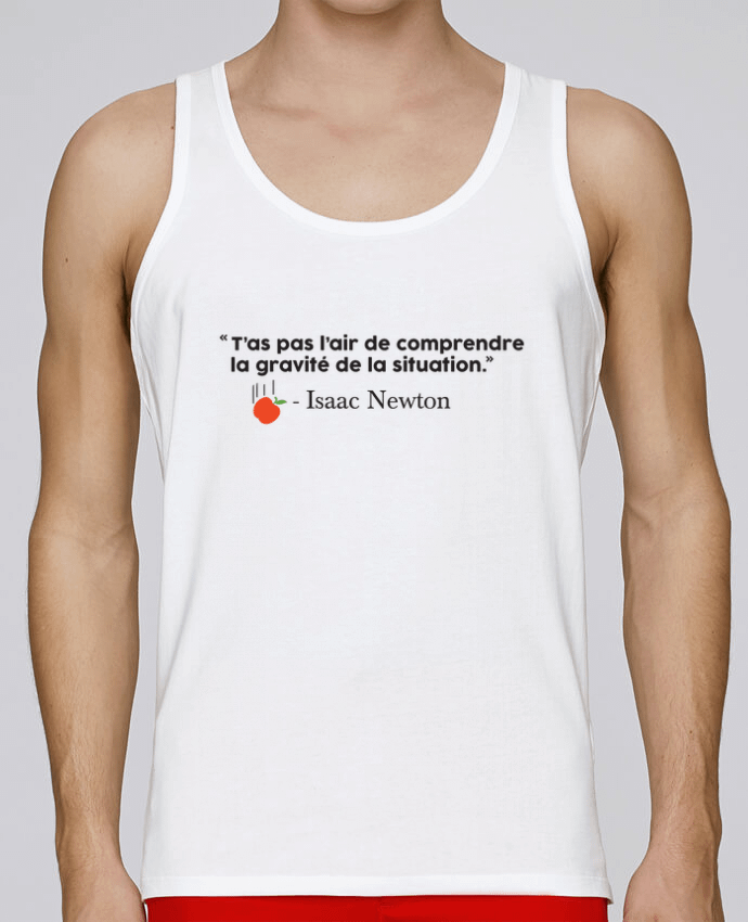 Camiseta de tirantes algodón orgánico hombre Stanley Runs Blague Gravité - Isaac Newton por tunetoo 100% coton bio