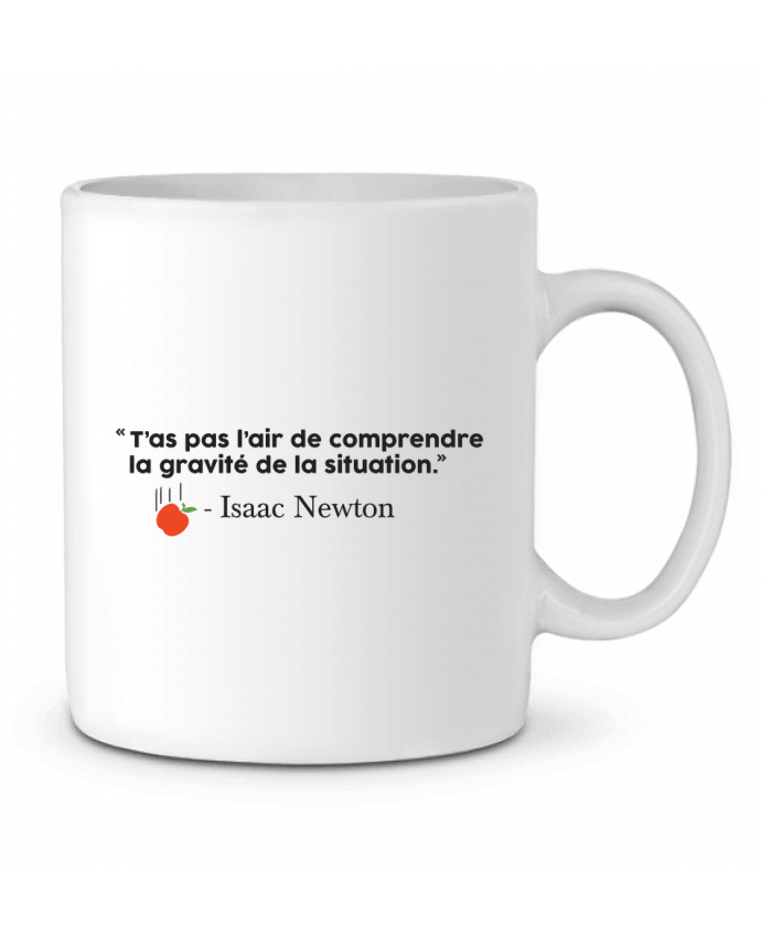 Ceramic Mug Blague Gravité - Isaac Newton by tunetoo