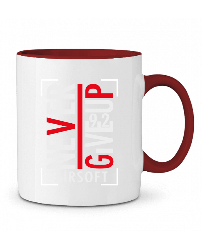 Mug bicolore Never Give Up Airsoft XproDZ