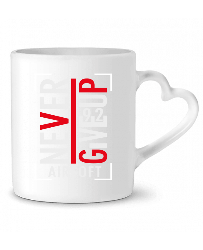 Mug coeur Never Give Up Airsoft par XproDZ