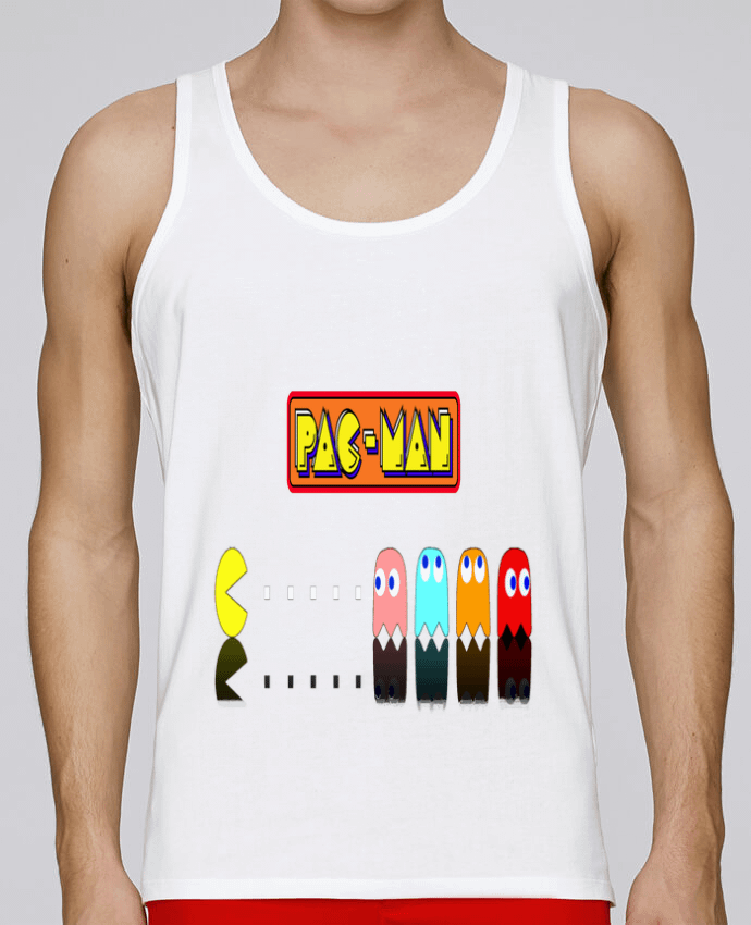 Camiseta de tirantes algodón orgánico hombre Stanley Runs Pac-Man por Vince59153 100% coton bio