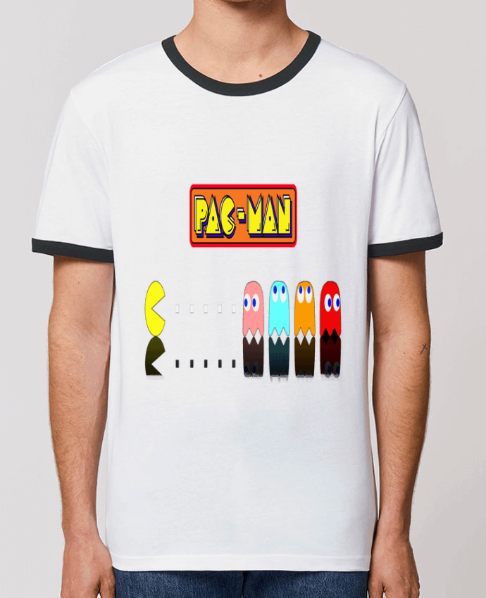 Unisex ringer t-shirt Ringer Pac-Man by Vince59153