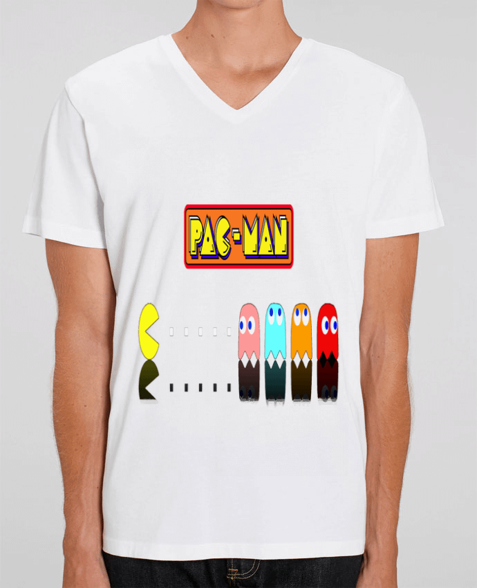 Tee Shirt Homme Col V Stanley PRESENTER Pac-Man by Vince59153