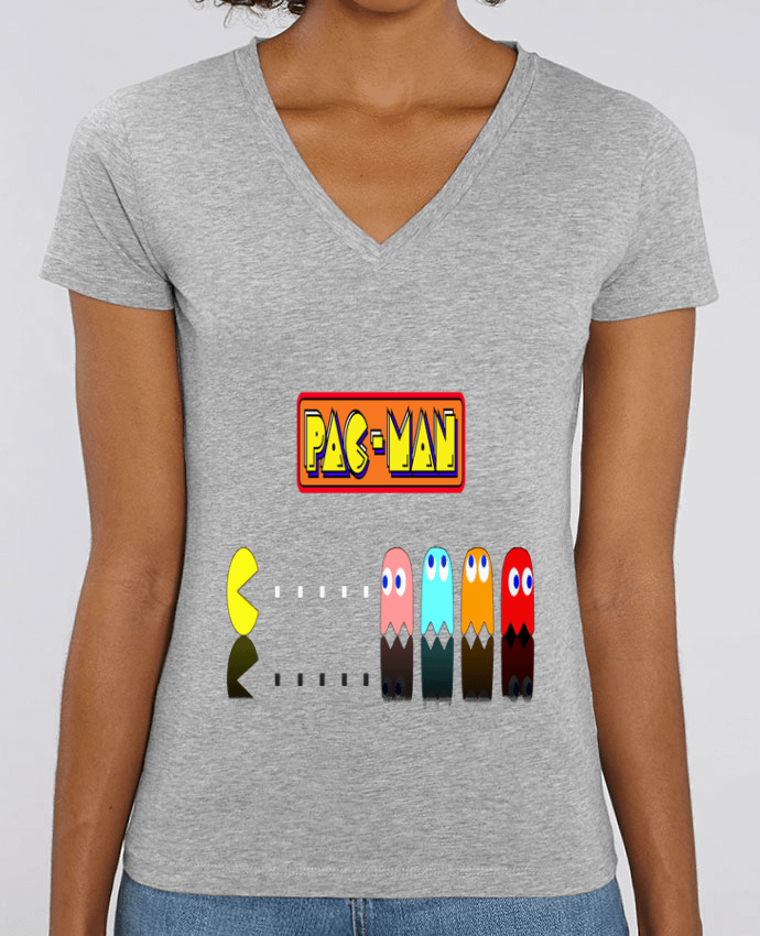 Women V-Neck T-shirt Stella Evoker Pac-Man Par  Vince59153