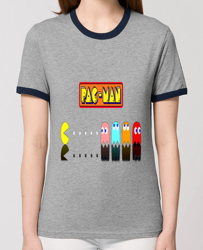 T-Shirt Contrasté Unisexe Stanley RINGER Pac-Man by Vince59153