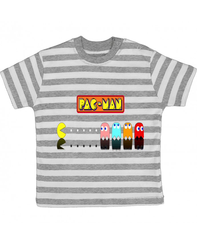 Tee-shirt bébé à rayures Pac-Man par Vince59153