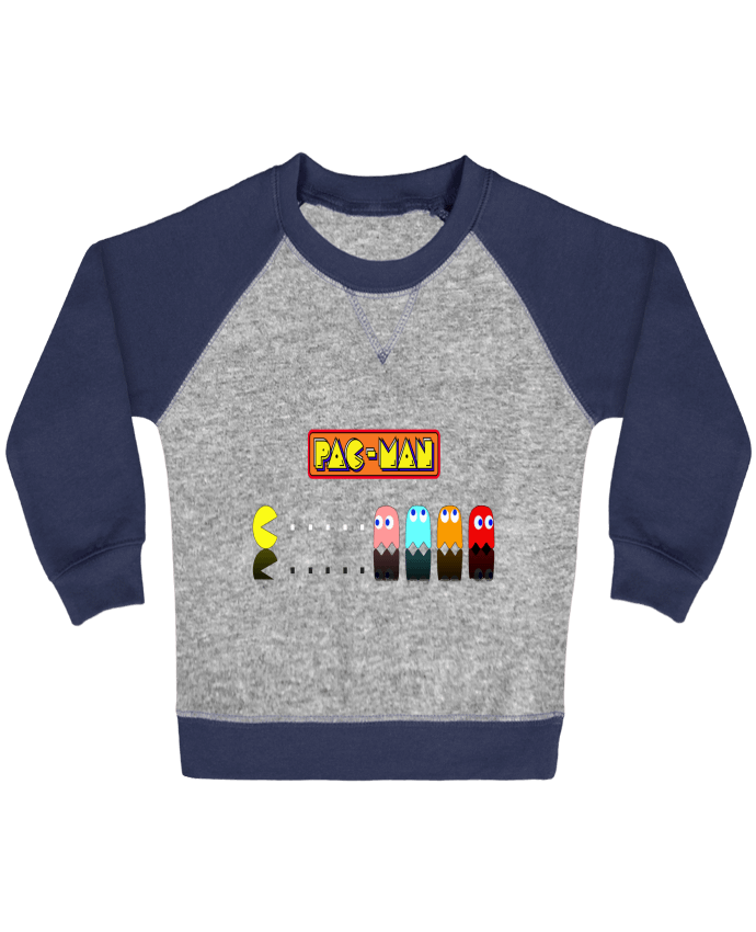 Sweatshirt Baby crew-neck sleeves contrast raglan Pac-Man by Vince59153