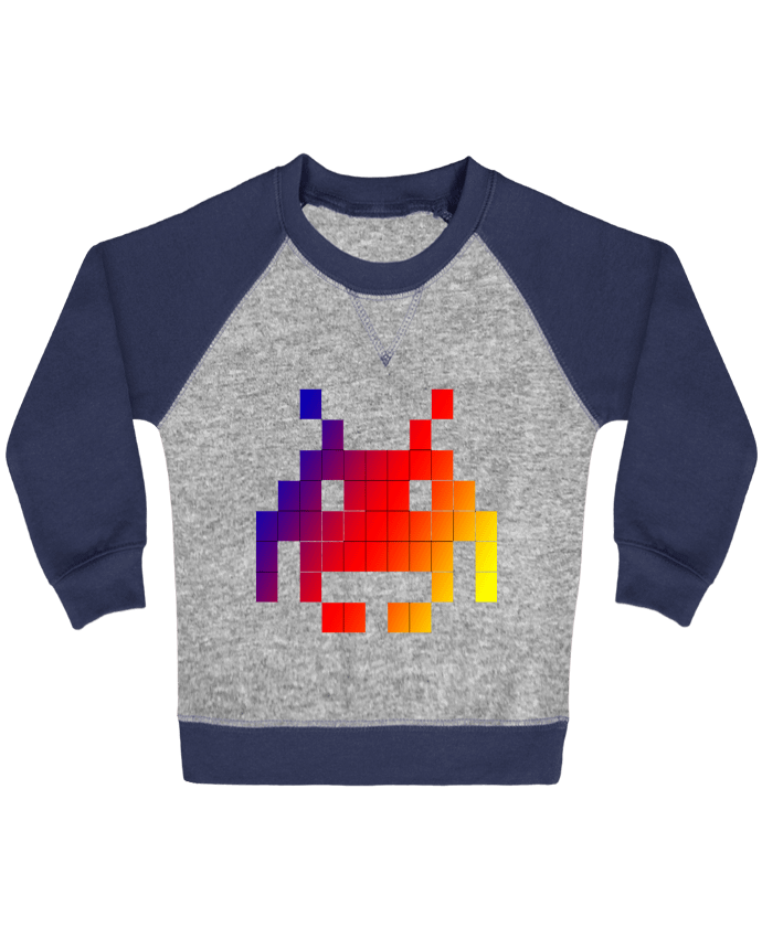 Sweat bébé manches contrastée Space Invaders par Vince59153