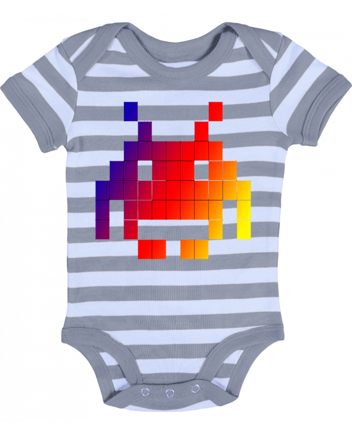 Body Bébé Rayé Space Invaders - Vince59153