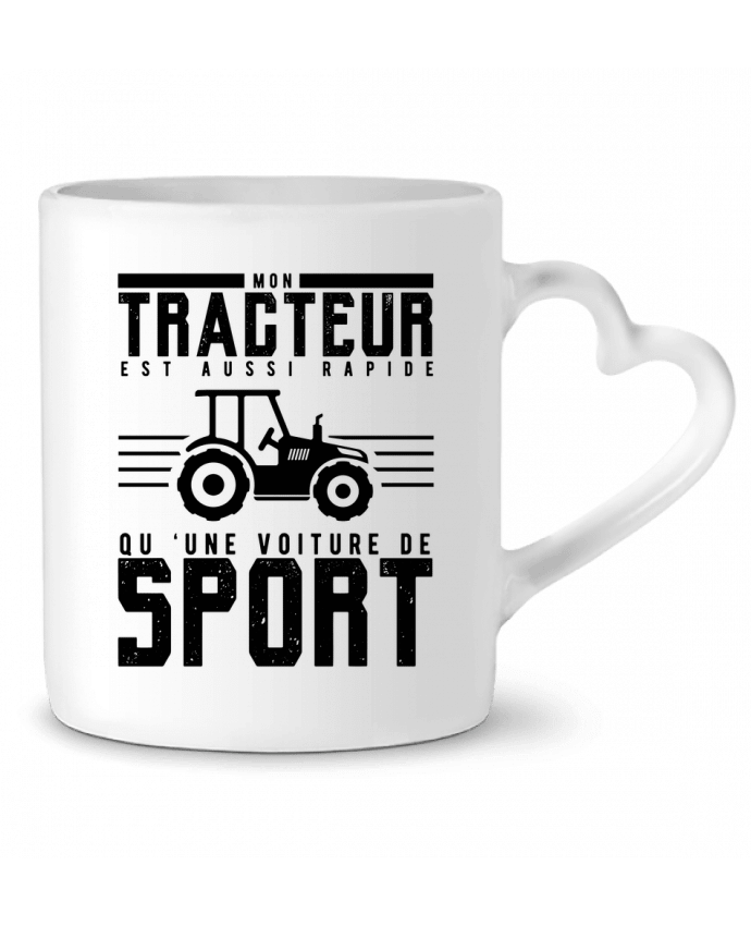 Mug coeur Mon tracteur est aussi rapide qu'une voiture de sport par mkykamab