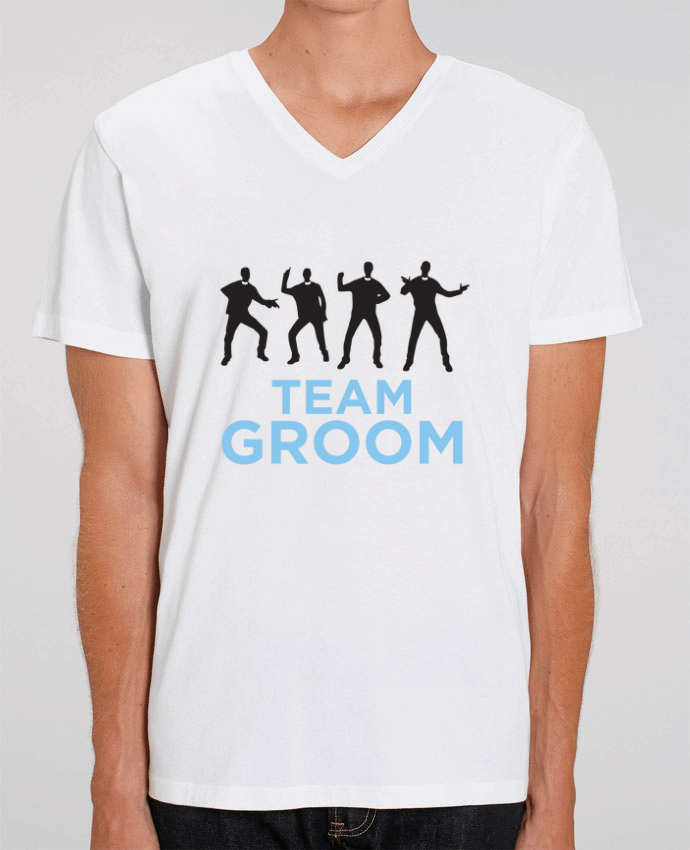 Men V-Neck T-shirt Stanley Presenter TEAM GROOM by tunetoo