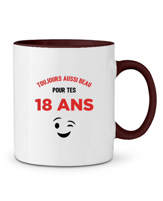 Mug bicolore Toujours aussi beau pour tes 18 ans tunetoo