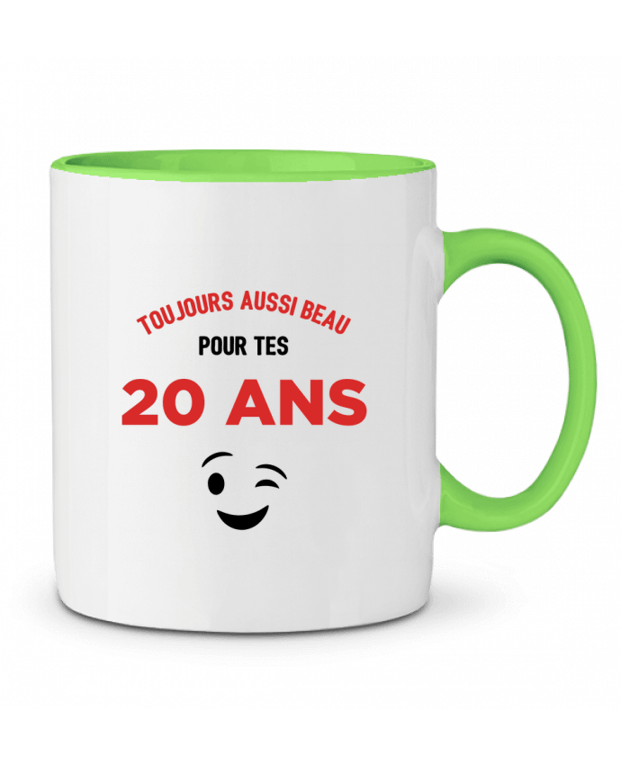 Mug bicolore Toujours aussi beau pour tes 20 ans tunetoo