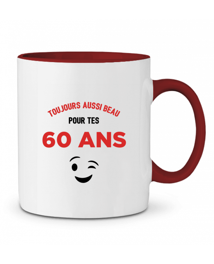 Mug bicolore Toujours aussi beau pour tes 60 ans tunetoo